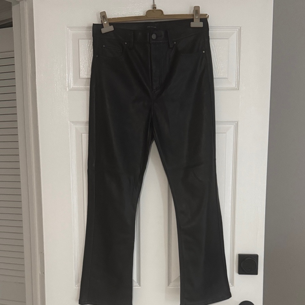 Ann Taylor Black Faux Leather Trousers